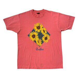 90s vintage Sunflowers quebec t-shirt single stitch flower graphic tee canada.